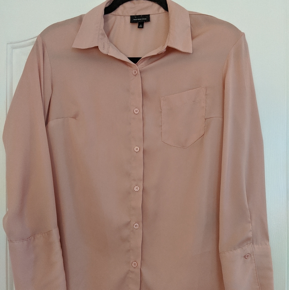 Super Soft Chic Pink Button Up